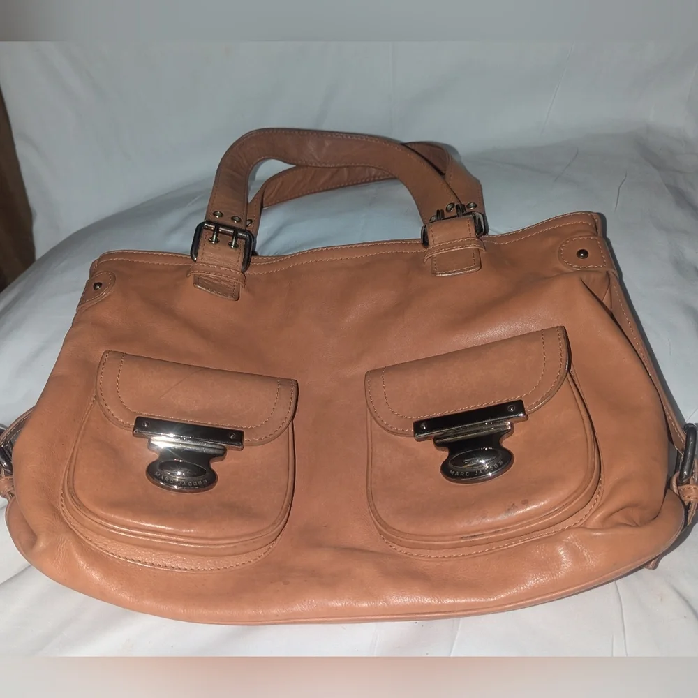 Marc Jacobs Vintage Y2K Stella Tan Leather Bag with Silver Clasp